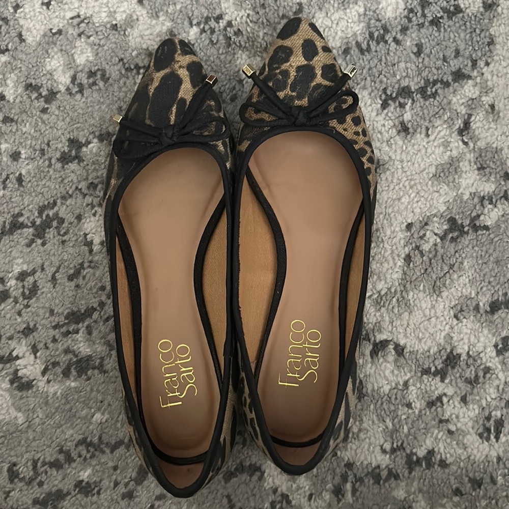 Franco Satro animal print flats
